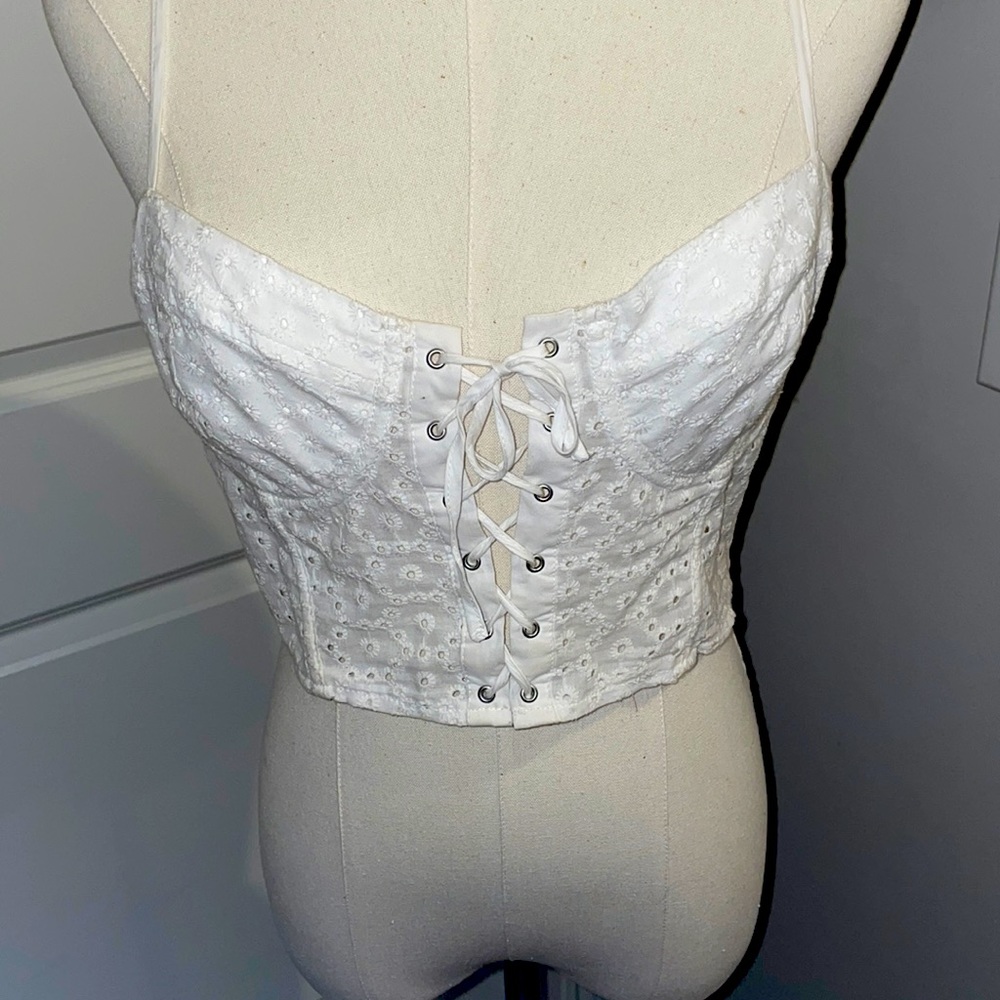White corset crop top from rue 21
